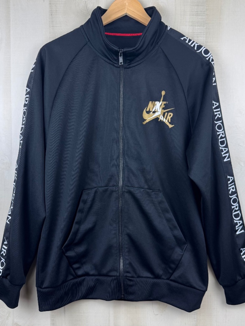 Nike Air Jordan Jumpman Classics Mens Tricot Warmup Full Zip Black Jacket Medium